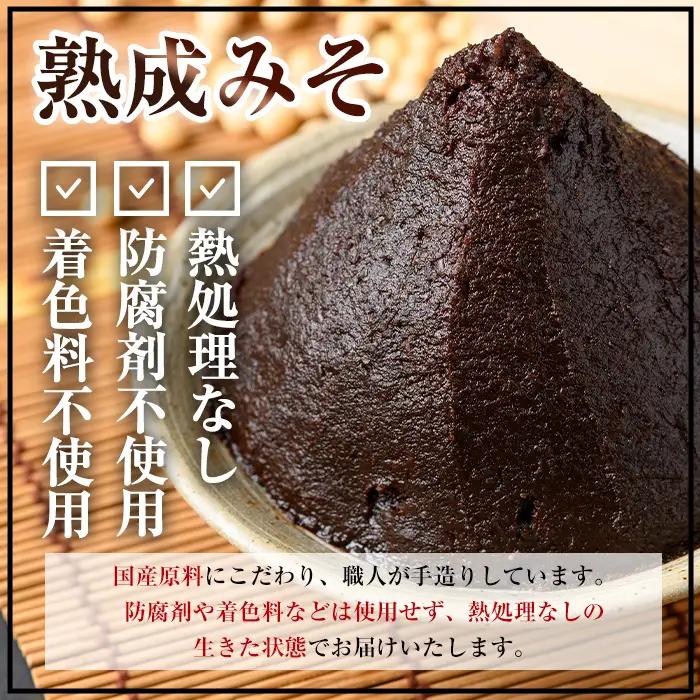 国産厳選 熟成みそ 計1kg 味噌 赤味噌 赤みそ 【藤本醸造店】 i1123