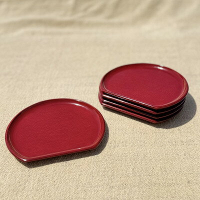 【ふるさと納税】【香川漆器】半月銘々皿　後藤塗5枚組【1620851】