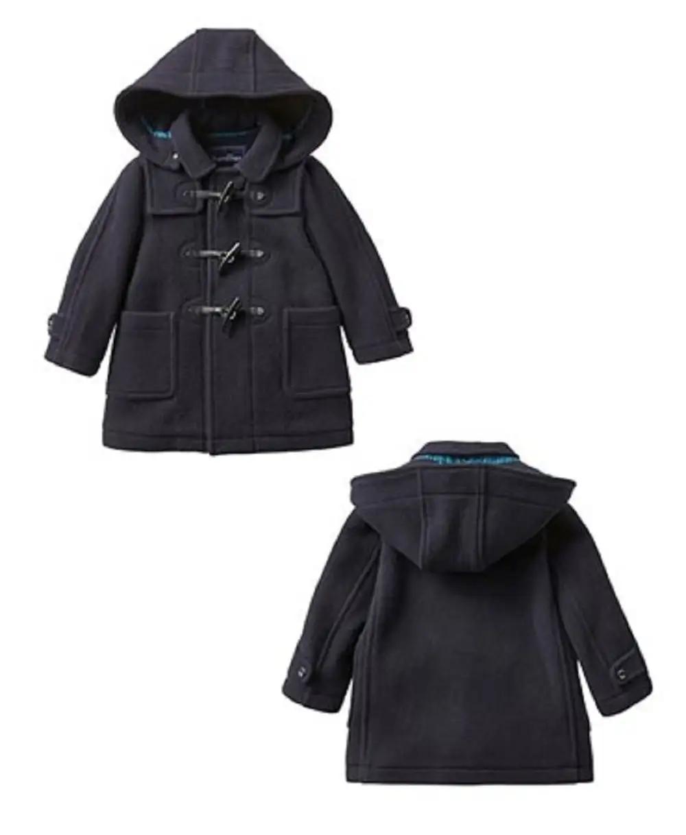 【ファミリア（familiar）】ダッフルコート　120ｃｍ　ネイビー｜子ども服　男の子　女の子　KIDS　メルトン素材　ファミリアチェック　フード　取り外し可能