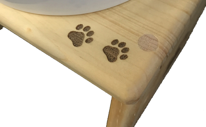 餌・水置き台セット(Sサイズ) ペット食器台 エサ入れ フードボウル お水入れ セット スタンド 傾斜 皿 陶器 ペット用品 食器 綾瀬市 神奈川県