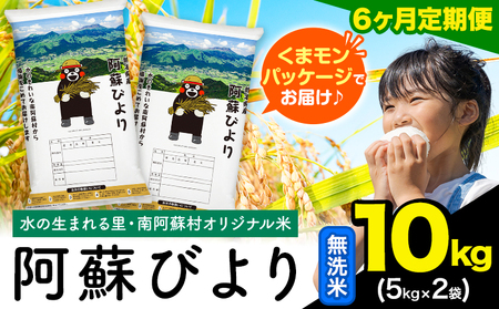 【6ヶ月定期便】阿蘇びより 無洗米 10kg (5kg×2袋)《お申込み翌月から出荷》 ｜国産米 人気米 熊本県産米 お米