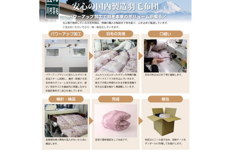 【春秋用】 高級 軽量 羽毛布団 シングル 合掛け 中厚  ( エリーヌ 赤 柄  ）｜