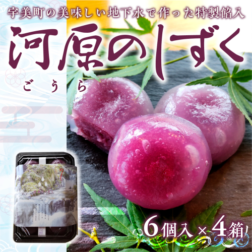 わらび餅 河原のしずく 6個入 4箱 計24個 [アイライズ工房 福岡県 宇美町 um40azo730014] わらびもち わらび 餅