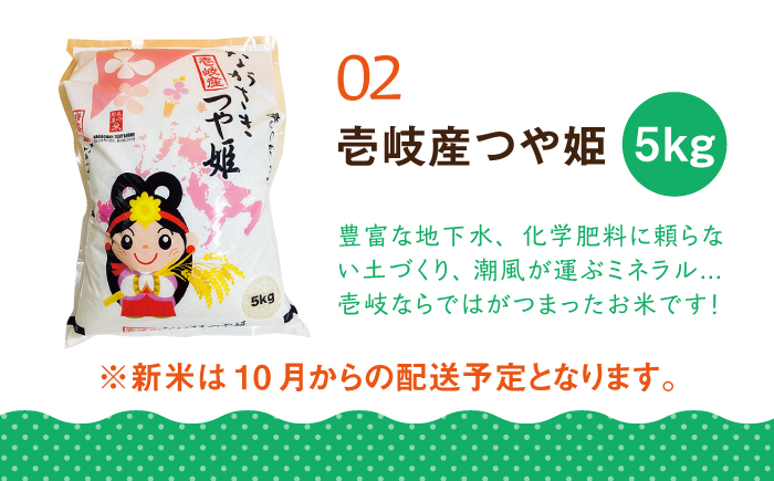 【全2回定期便】壱岐産米（つや姫）5kg・旬の野菜 5品《壱岐市》【壱岐市農業協同組合】お米 季節 セット ごはん [JBO132]