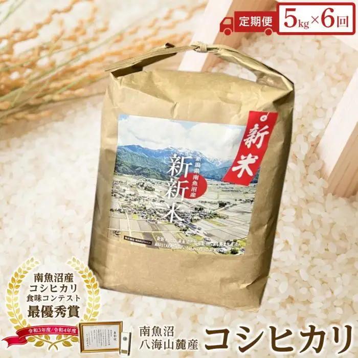 【令和8年新米予約】【定期便】【新新米】南魚沼産コシヒカリふるさと八海山の農家直販（５kg×全６回）【2026年9月中旬より1ヶ月以内に順次発送予定】