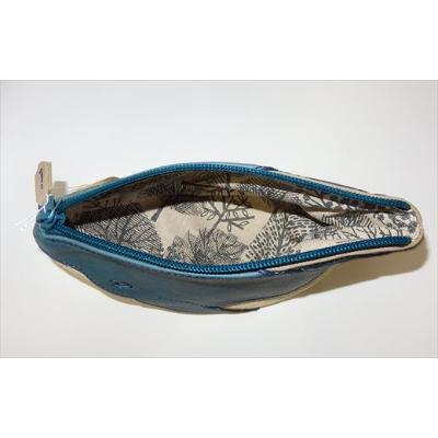 ふるさと納税 富士河口湖町 「鞄工房　香」くじらのポーチ ブルー |  | 03