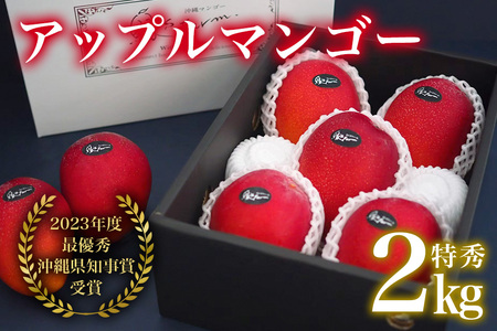 【 先行予約 2026年 発送 】 令和5年度最優秀賞受賞 縁sファームの アップルマンゴー 2kg ( 特秀 ) 沖縄県産 マンゴー アーウィンマンゴー 2キロ 国産 完熟マンゴー 果物 くだもの フルーツ 完熟 沖縄 お取り寄せ ギフト 産地直送 農家直送 糸満市 43-1