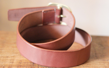 【minca】幅40mmベルト/38インチ  栃木レザーの希少な「ハーネスレザー」使用の贅沢な1枚革のレザーベルト オイルタイプ/チョコ/HL-B03/CHOCO　610