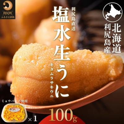 ふるさと納税 利尻町 【2026年発送受付】利尻島産 天然塩水生うに100g 利尻昆布育ちの旨みウニ(100g×1)
