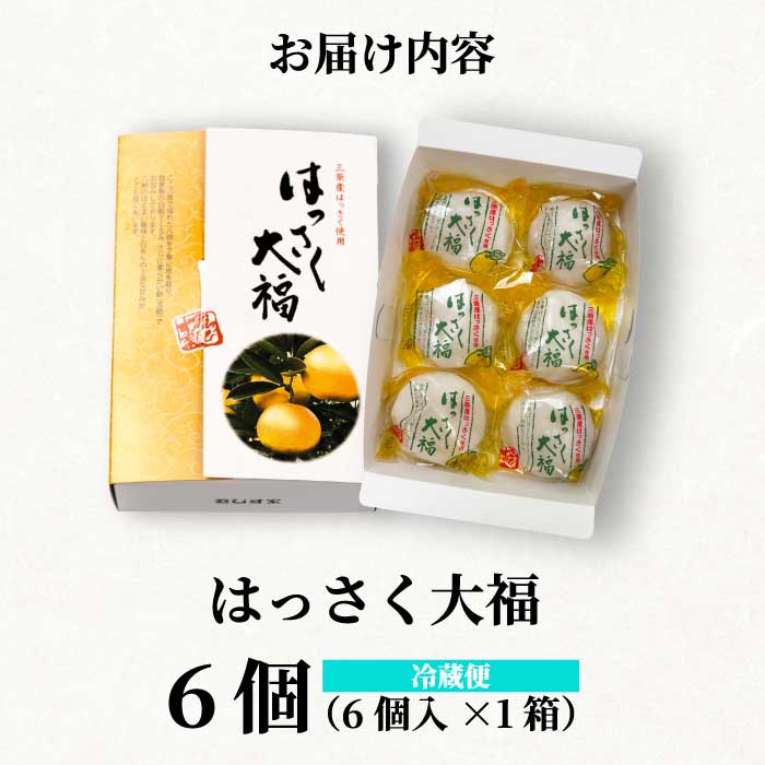 【先行受付】はっさく大福6個入 2026年11月頃～順次発送予定  ゑびす家 八朔 柑橘 求肥 スイーツ 和菓子 フルーツ 手土産 ギフト 021004