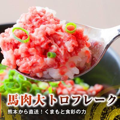 ふるさと納税 宇城市 熊本直送　国産馬刺しブロック肉　上霜降り(トロ)400g+大トロフレーク300gセット(宇城市) |  | 01