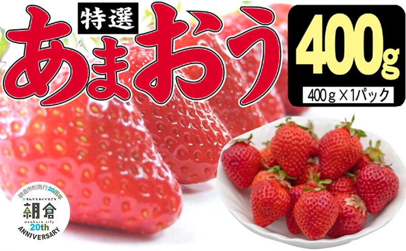【朝倉市制施行20周年記念企画】 いちご 2025年12月より発送 特選あまおう 400g※配送不可：離島 