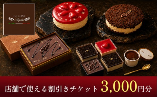 Aquila 割引チケット　3,000円分　【11100-1273】