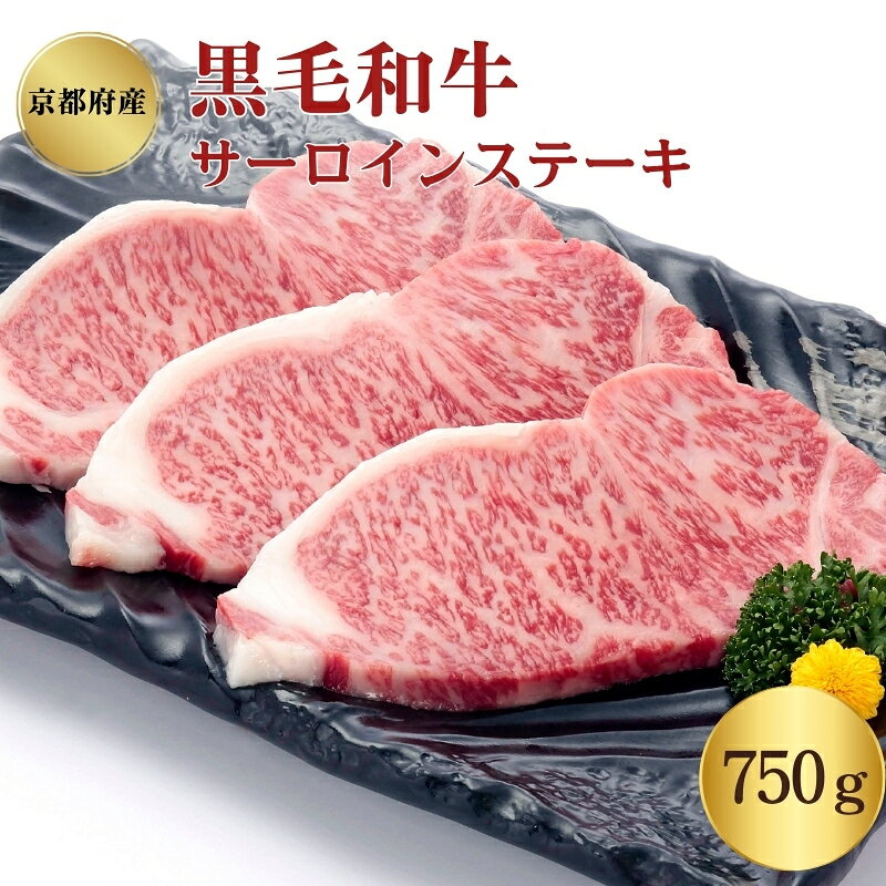 【ふるさと納税】黒毛和牛 京都府産 750g 250g×3枚 ステーキスパイス3個付き サーロインステーキ 国産 お肉 京都府南丹市 いづつ屋 グルメ お取り寄せ