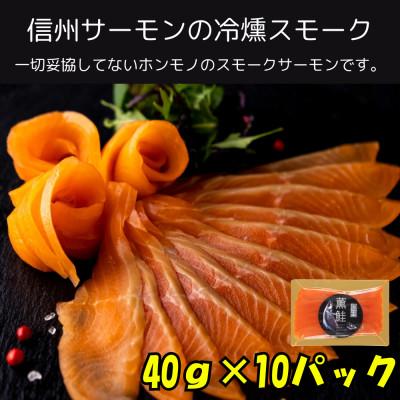 ふるさと納税 長野県 スモークサーモン 信州サーモン 冷燻 無添加 40g×10