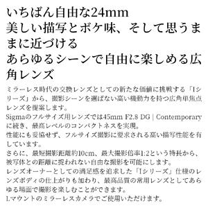 SIGMA 24mm F3.5 DG | Contemporary【Lマウント】（シルバー）