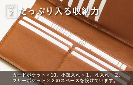 本革オイルコードバン長財布 ダークブラウン【革財布 レザー ファッション 小物 日用品 雑貨】