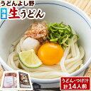 【ふるさと納税】うどんよし野 冷凍 生うどん 14人前 (うどん2人前×7袋 つけ汁2人前×7袋) 岡山県矢掛町 《30日以内に出荷予定(土日祝除く)》茹で方 レシピつき