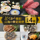 【ふるさと納税】定期便 4回 牛肉 黒毛和牛 霜降りモモ 3.5kg ふぐ とらふぐ サーロイン ブロック肉 3kg ステーキ 車海老 あわび サザエ 殻出し 生うに 天草 天然塩 旬彩セット お取り寄せ お取り寄せグルメ 送料無料