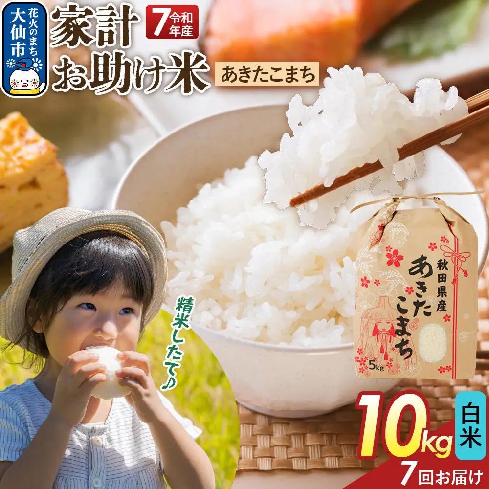 《定期便7ヶ月》【白米】家計お助け米 あきたこまち 10kg（5kg×2） 秋田県産 令和7年産  こまちライン 秋田県 大仙市産