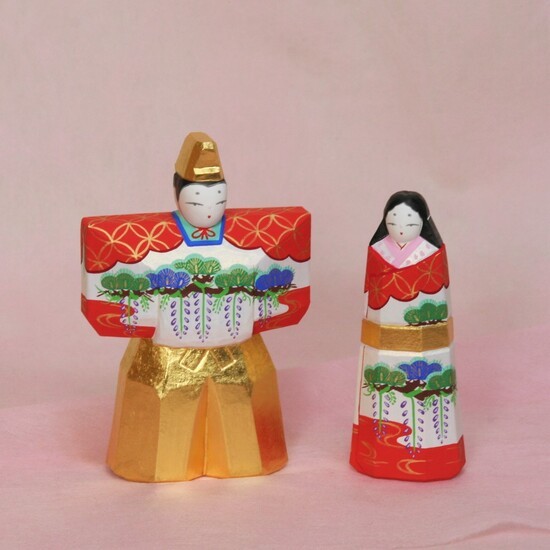 
                  奈良一刀彫 立雛（4寸5分金袴） 伝統工芸品 大林杜壽園 奈良県 奈良市 なら 
                
