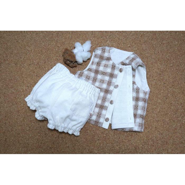 【ふるさと納税】 乳児用 白綿・茶綿リバーシブルベスト + カボチャパンツ 男女共用 ベビー服 ベビー ベスト パンツ ズボン 子供服 スリーパー チェック 新生児 コットン オーガニックコットン リバーシブル 女の子 男の子 出産祝い プレゼント ギフト 赤ちゃん ベビーグッズ
