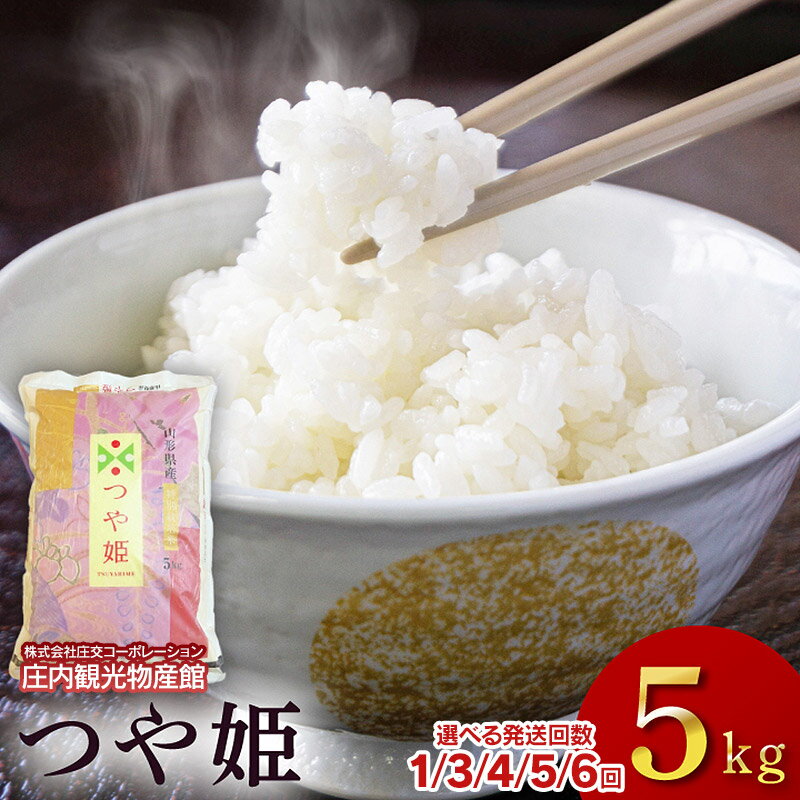【ふるさと納税】【選べる定期便】令和7年産山形県産 つや姫 精米5kg（1回・3〜6ヶ月）　庄内観光物産館