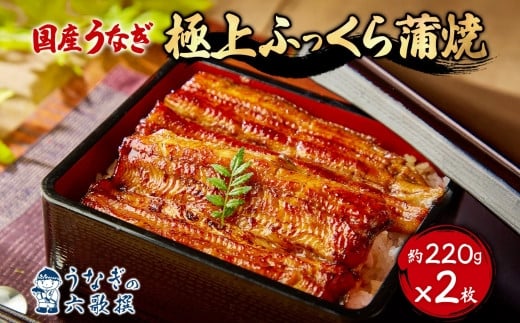 【六歌撰】国産うなぎ＜極上＞ふっくら蒲焼 2枚入り うなぎ 国産 蒲焼 2枚 220g 丑の日 老舗 極上 ふっくら 職人 六歌撰 手焼き ギフト 父の日 母の日 お取り冷凍 贈り物 誕生日 プレゼント 敬老の日 お祝い 贈答用 お返し おすすめ 松戸市 松戸 千葉県 千葉