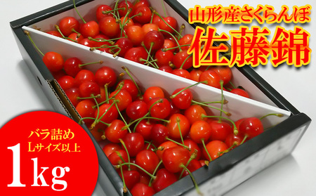 山形産 さくらんぼ 佐藤錦 1kg バラ詰め Ｌ以上 【令和8年産先行予約】FS25-501