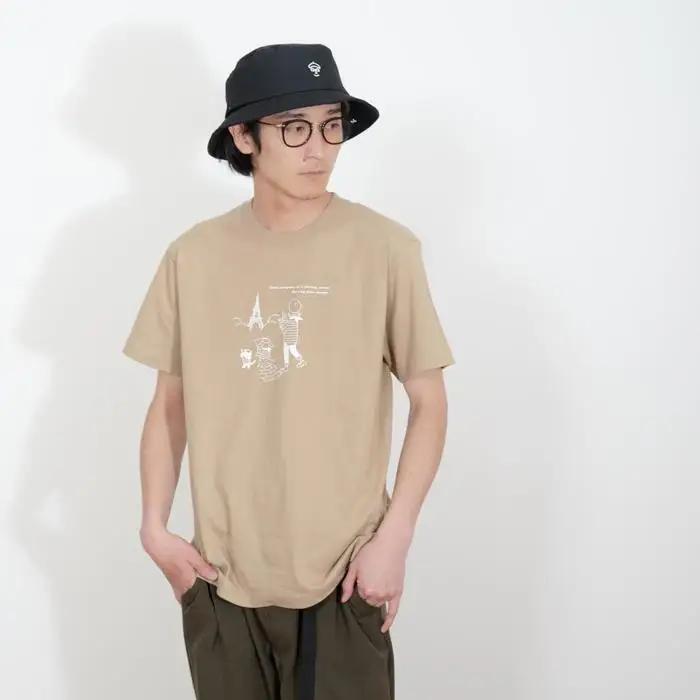 《2》【KEYMEMORY 鎌倉】トラベルイラストTシャツ BEIGE