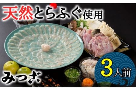 【年内・年末年始発送可】豊後水道の天然物！みつご天然とらふぐセット（３人前）［天然とらふぐ１ｋｇ超え活魚使用］