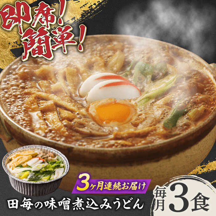 【ふるさと納税】【3回定期便】うどん 岐阜の味 田毎の味噌煮込みうどんセット 即席 カンタン 麺 うどん 味噌煮込みうどん 煮込みうどん 冷凍 定期便 特製味噌 秘伝の出汁 具材付き 鍋不要 水不要 老舗の味 名店 ギフト プレゼント 人気 岐阜市 / ラボレムス[ANFP008]