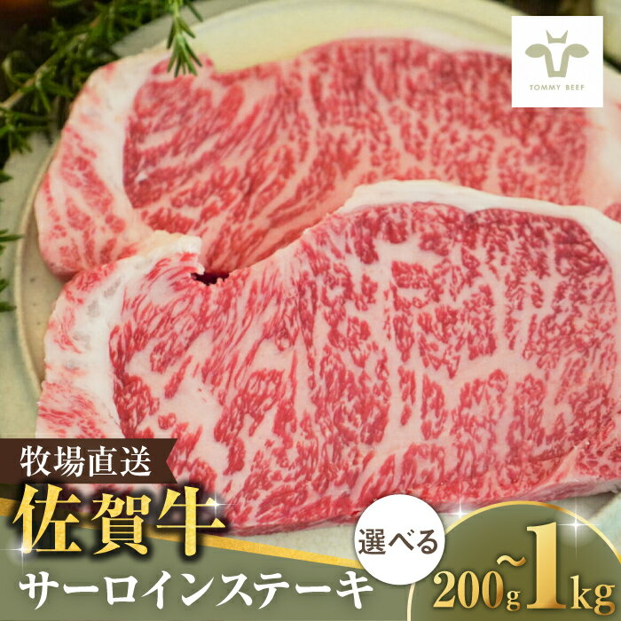 【ふるさと納税】【12/22（日）までのお申込みで年内お届け】【年内発送】【選べる内容量！】佐賀牛 サーロインステーキ 200g-1kg / ステーキ ブランド牛 和牛 黒毛和牛 / 佐賀県/有限会社佐賀セントラル牧場[41ASAA065]