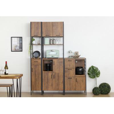 ふるさと納税 海南市 アート食器棚60-100　ヴィンテージブラウン |  | 03