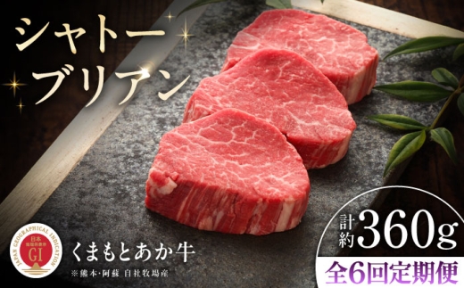 【全6回定期便】【GI認証】くまもとあか牛シャトーブリアン 約120g×3枚 /  菊陽町 菊陽  あかうし あか牛 熊本 熊本県 シャトーブリアン BBQ バーベキュー ギフト 贈り物 贈答 焼肉 やきにく 焼き肉 肉  にく ブランド 旨み くまもとあか牛 和牛 最高 上質 牛 牛肉 冷凍 贅沢 ご褒美 九州 国産 GI 【有限会社 三協畜産】[BHAS073]