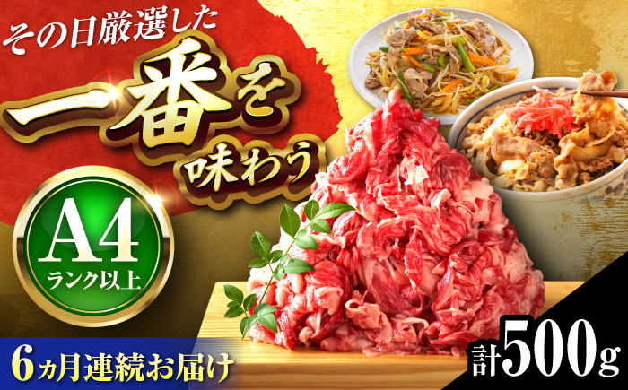 【全6回定期便】【A4～A5】博多和牛 切り落とし 500g 吉富町/株式会社MEAT PLUS [BGAB099] 牛肉 切り落とし 国産 福岡県