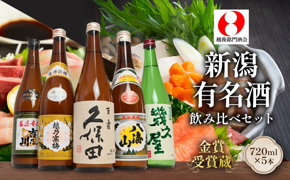 
                  新潟 日本酒 飲み比べ セット 720ml 5本 久保田 越乃寒梅 八海山 飲みくらべ 酒 お酒 さけ 新潟県 定番日本酒 有名 人気 おすすめ にほんしゅ 贈答 詰合せ ご当地 お取り寄せ お父さん おじいちゃん プレゼント サケ 日本酒 にいがた 淡麗辛口 冷酒 燗
                
