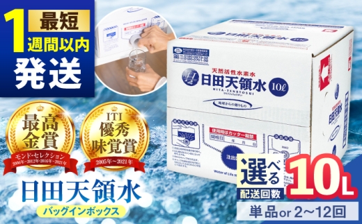 【全7回定期便】日田天領水 10L×1箱 飲料水 水 みず 備蓄 防災 天然水 天然 ミネラルウォーター みねらるうぉーたー ミネラル シリカ 日田市 / グリーングループ株式会社 みず 水 ミネラルウォーター [AREG049]