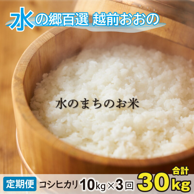 【ふるさと納税】【令和7年産 新米】【3ヶ月定期便】こしひかり 10kg×3回 計30kg【白米】「エコファーマー米」水のまちのお米 【定期便・お米・コシヒカリ・3ヶ月連続・米・計30kg・3回】[D-003002]