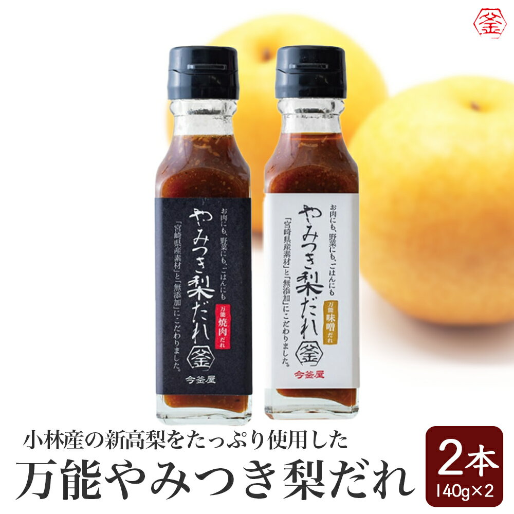 【ふるさと納税】万能やみつき梨だれプチギフトセット （140g×2本） ギフト ギフトセット プレゼント 今釜屋 タレ たれ 万能だれ 味噌だれ 焼肉のたれ 調味料 調味料セット ふるさと 人気 おすすめ 宮崎県 小林市 送料無料