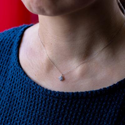 ふるさと納税 甲府市 K18ホワイトゴールド 天然ダイヤモンドネックレス|51167-K18wg |  | 02