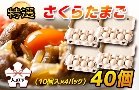 特選　さくらたまご　40個（10個入×４パック） 卵 たまご
