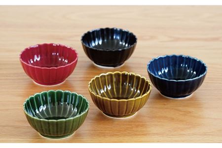 【波佐見焼】花しのぎ 丸小付 5色セット(墨・紅・藍・織部・鴬茶) 小鉢 食器 皿 【団陶器】 [PB84] 波佐見焼