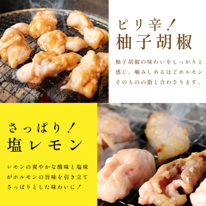 ホルモン黒毛和牛【スピード出荷】4種 1kg(韓国風味噌・塩レモン・柚子胡椒・しょうゆ)黒毛和牛  ホルモン 