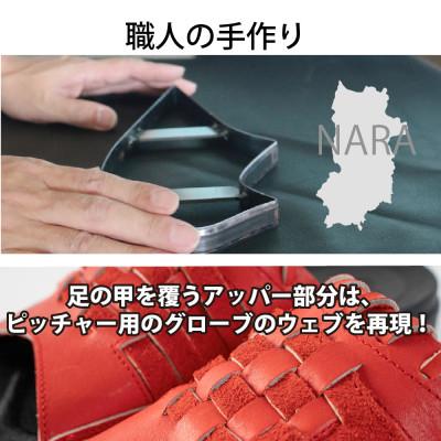 ふるさと納税 上牧町 野球グローブの端材を利用したサンダル  Glove グローブサンダル(ディープオレンジ)Mサイズ |  | 01