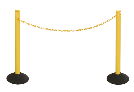 No.296-05 2．5M チェーン入りポール　4本セット　グリーン ／ ポール チェーン付き 駐禁ポール ゴムベースタイプ 水入れ不要 カラーバリエーション 千葉県