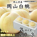 【ふるさと納税】桃 2024年 先行予約 岡山 白桃 ロイヤル 3玉×約250g（2Lサイズ） JA おかやま のもも（早生種・中生種） もも モモ 岡山県産 国産 フルーツ 果物 ギフト　【 岡山 甘い 美味しい 産地直送 贈り物 ギフト 高糖度 】　お届け：2024年7月上旬～2024年8月中旬