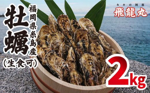 
福吉 の 牡蠣 殻付き 生食用 2kg (簡易 ナイフ 付き) 福岡県 糸島産 糸島 / 飛龍丸 [AZB004] 牡蠣 生カキ 生食用
