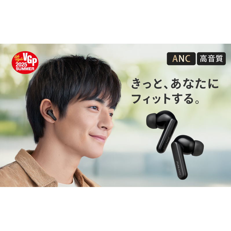 【VGP2025受賞】 完全ワイヤレスイヤホン FUNLOGY Earbuds ブラック | ノイズキャンセリング ノイキャン 外音取り込み Bluetooth5.3 マルチポイント 60時間再生 ワ