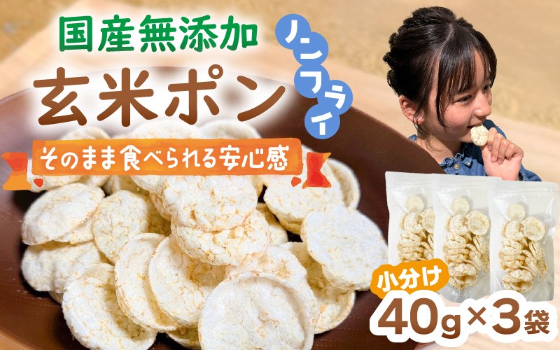 
                  【素材のまま】国産無添加 玄米ポン おやつ シリアル  40g×3袋 小分け ノンフライ コシヒカリ【米菓子トッピング 朝食 グルテンフリー グラノーラ代替 小麦粉不使用 すずや】 [e35-a050]
                